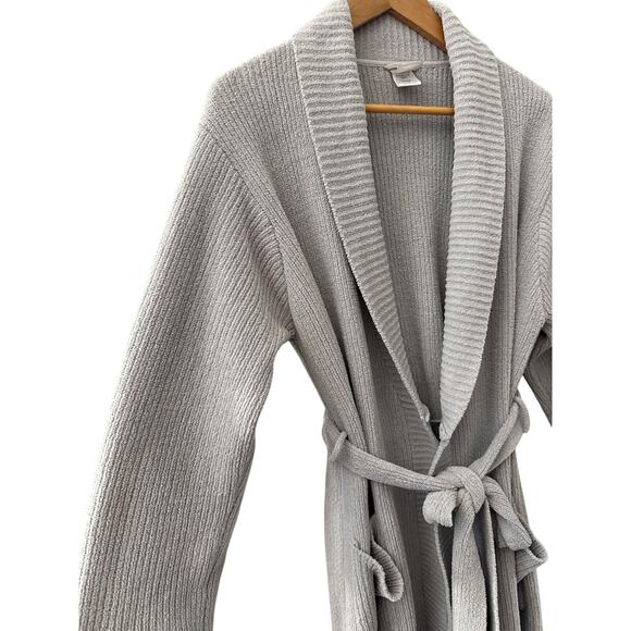 Natori Tranquility Chenille Midi Robe Gray Size Medium - Picture 6 of 11